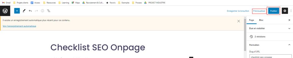 previsualiser publier wordpress seo onpage