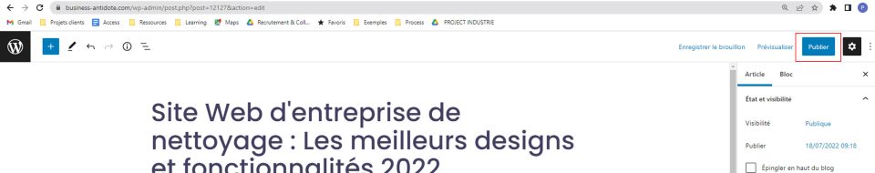 publier dans wordpress